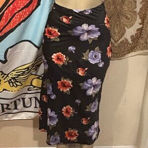 Floral Black Skirt